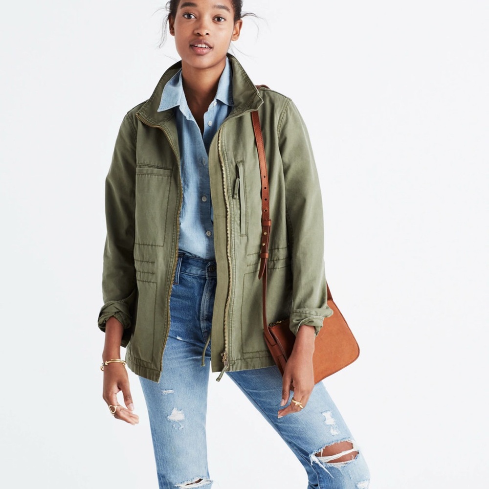 Madewell Green Utility Jacket with Relaxed Fit